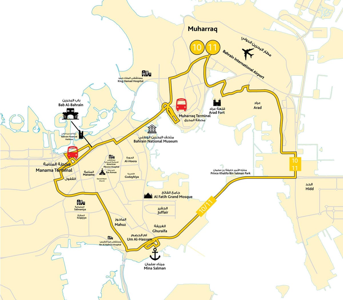 mapa de Bahrein escola de condución estrada