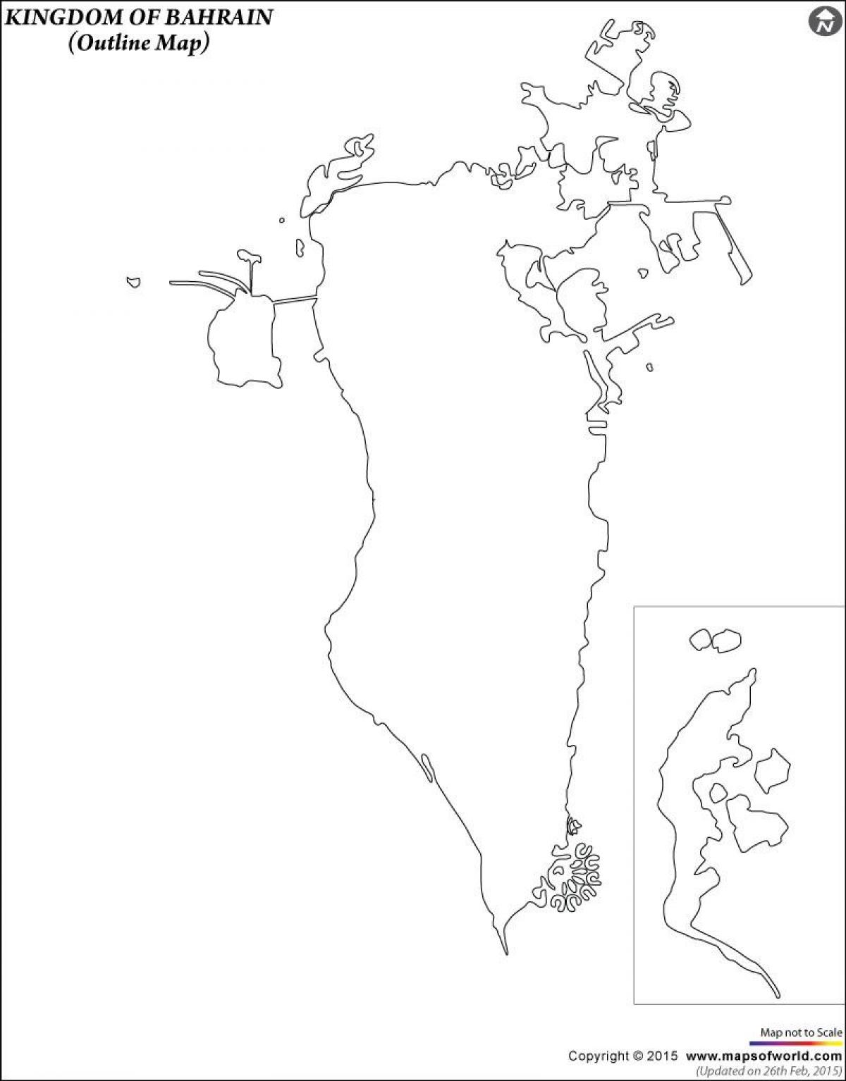 mapa de Bahrein mapa contorno