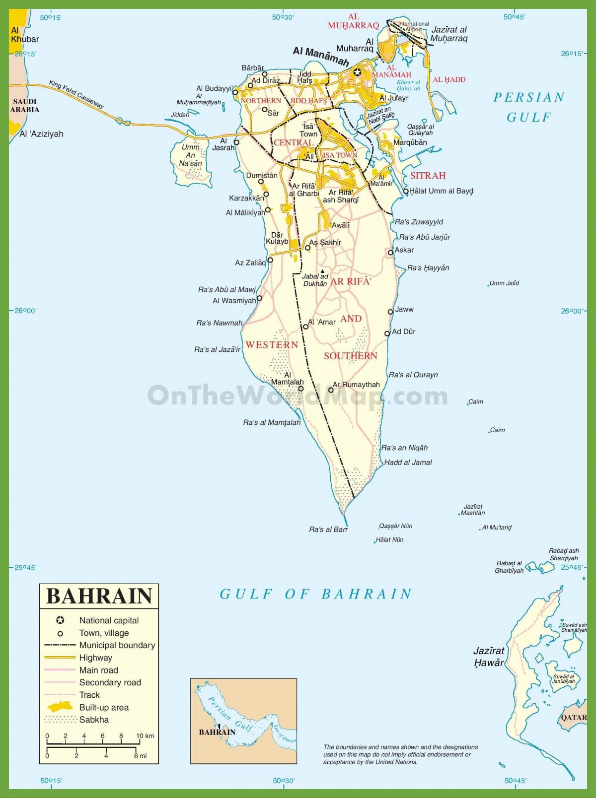 Bahrain cidades mapa
