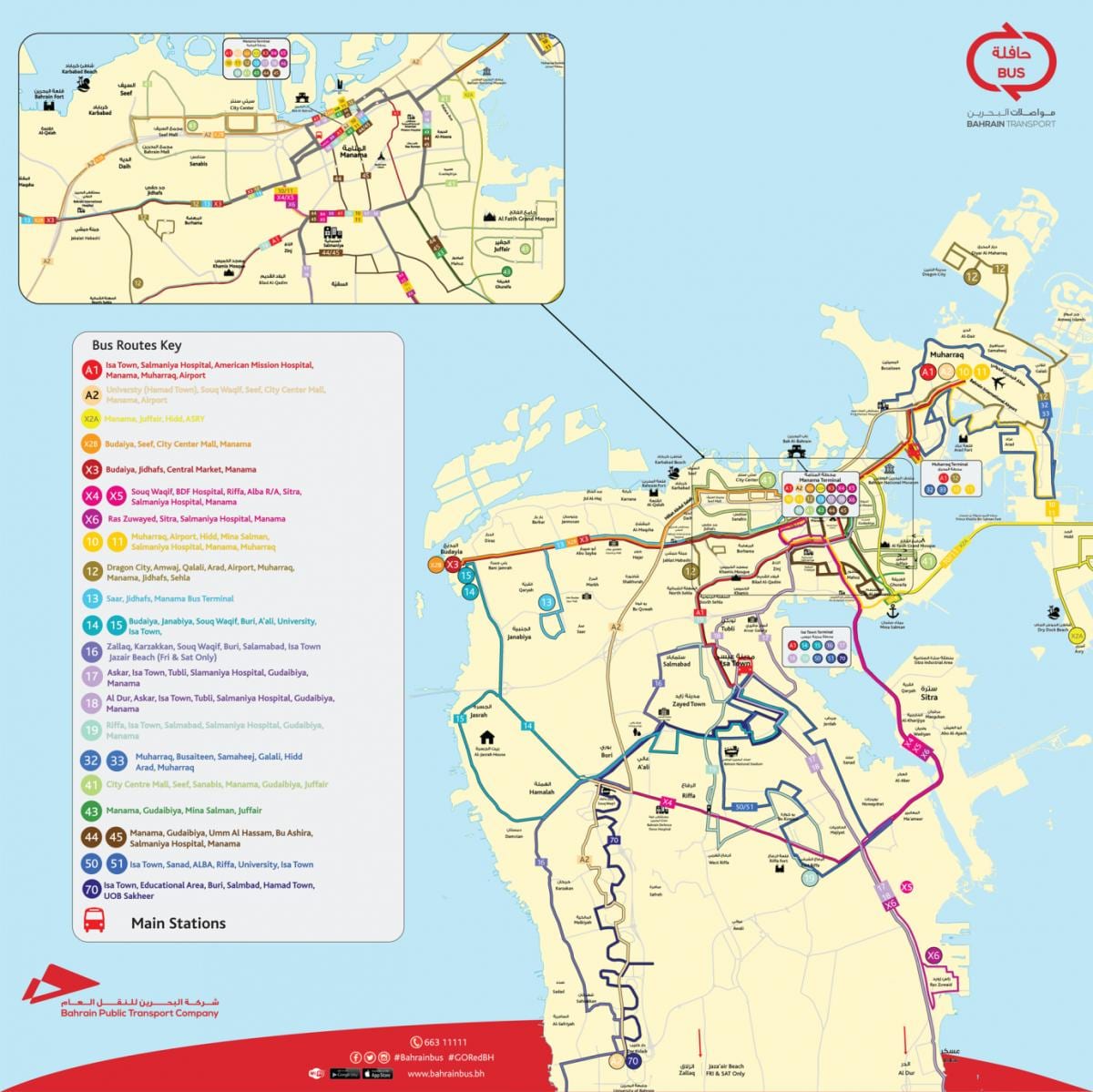 Bahrain ruta de autobús mapa